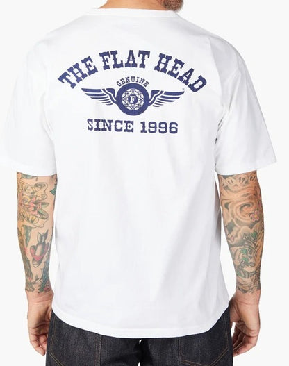 The Flat Head FN-THC-202 Flying Wheel T-shirt White