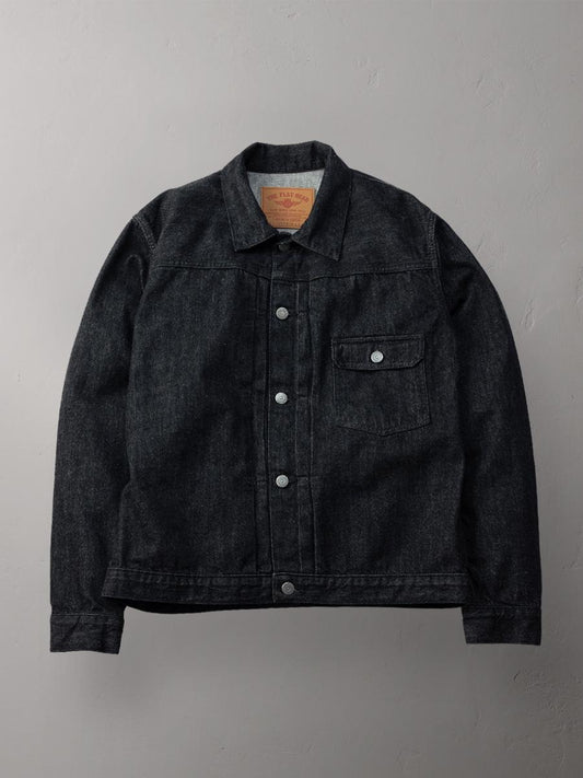 The Flat Head FN-OJ-DB001 12.5oz BLACK DENIM 40’s JACKET