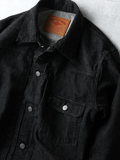 The Flat Head FN-OJ-DB001 12.5oz BLACK DENIM 40’s JACKET