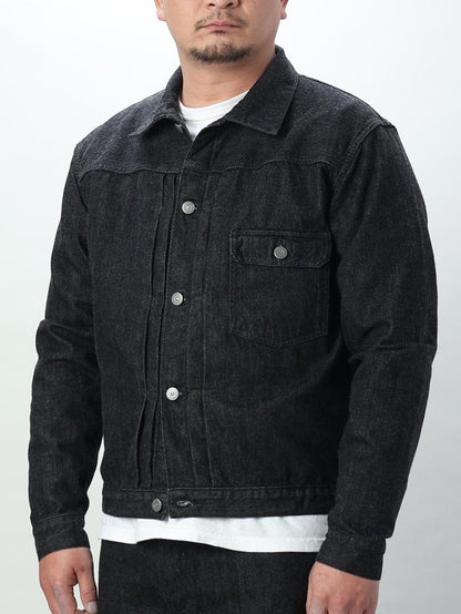 The Flat Head FN-OJ-DB001 12.5oz BLACK DENIM 40’s JACKET