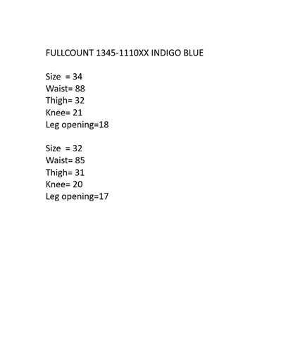 FullCount 1345-1110 - "Fear of The Dark" Tapered Denim 15.5oz Indigo Blue