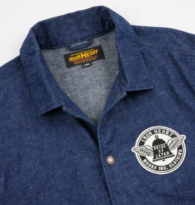 Iron Heart IHJ-161-IND 10oz Neppy Selvedge Denim Coach Jacket Indigo