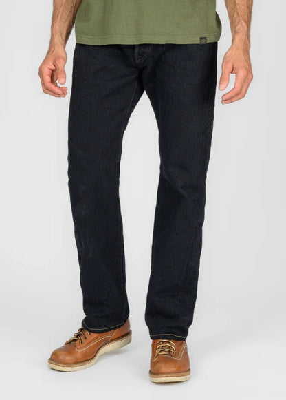 Iron Heart IH-634S-SLBod 16oz Slubby Selvedge Denim Straight Cut Jeans - Indigo Overdyed Black