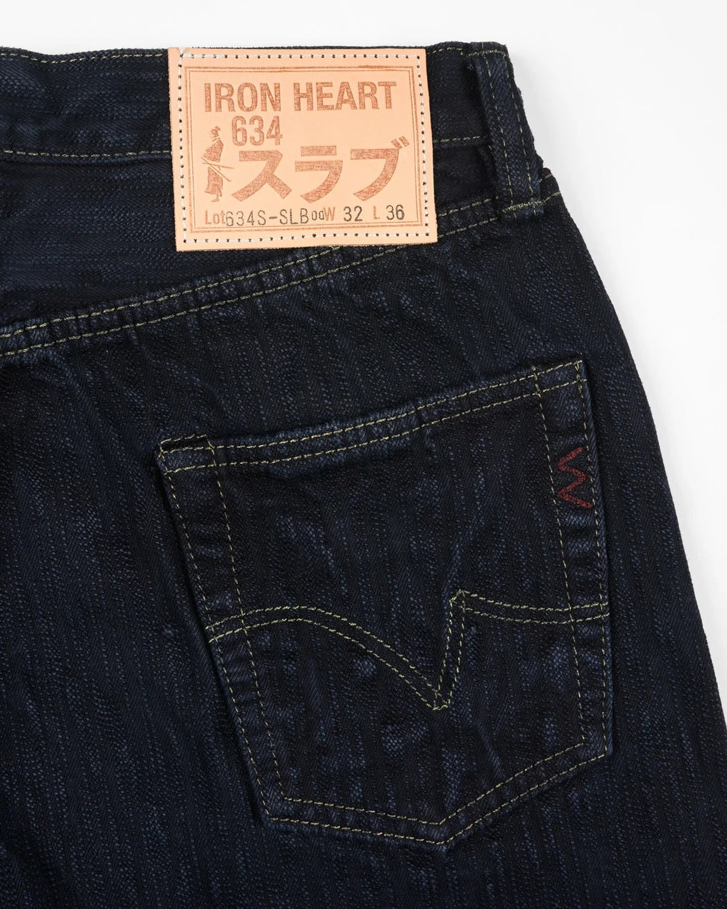 Iron Heart IH-634S-SLBod 16oz Slubby Selvedge Denim Straight Cut Jeans - Indigo Overdyed Black
