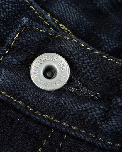 Iron Heart IH-634S-SLBod 16oz Slubby Selvedge Denim Straight Cut Jeans - Indigo Overdyed Black