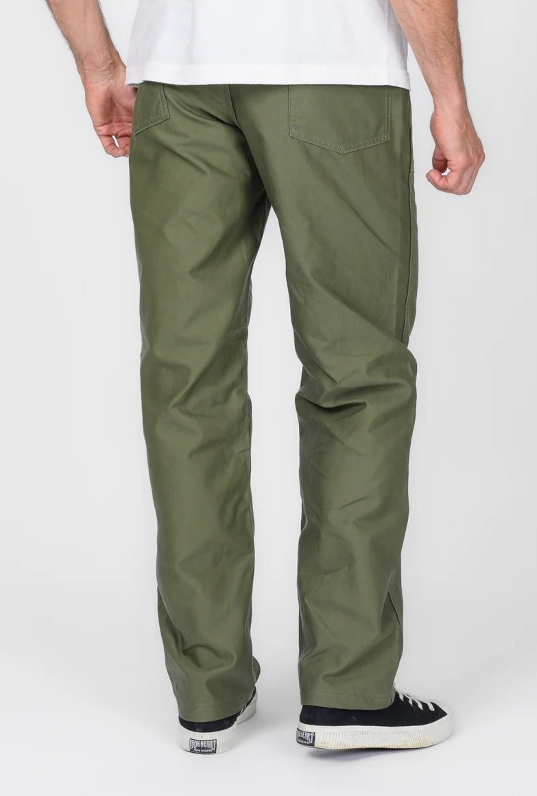 Iron Heart IH-744-GRN 10oz Back Sateen Baker Pants - Army Green