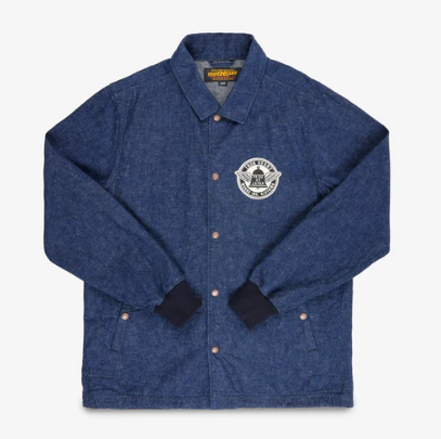 Iron Heart IHJ-161-IND 10oz Neppy Selvedge Denim Coach Jacket Indigo