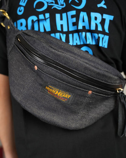 Iron Heart IHE-37-IND Special LIMBRO X IH PARTY 21oz Selvedge Denim Waist Bag - Indigo
