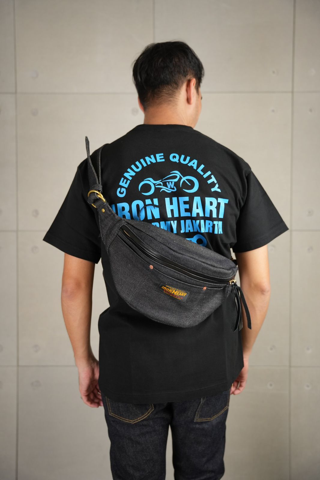 Iron Heart IHE-37-IND Special LIMBRO X IH PARTY 21oz Selvedge Denim Waist Bag - Indigo