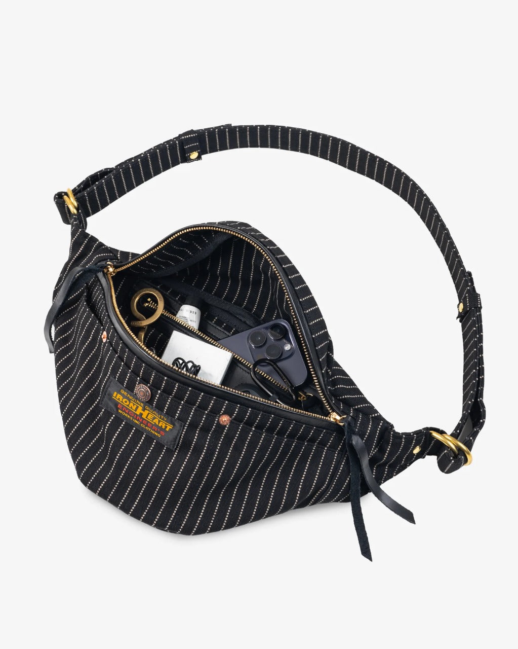 Iron Heart IHE-37W-BLK 12oz Wabash Waist Bag - Black