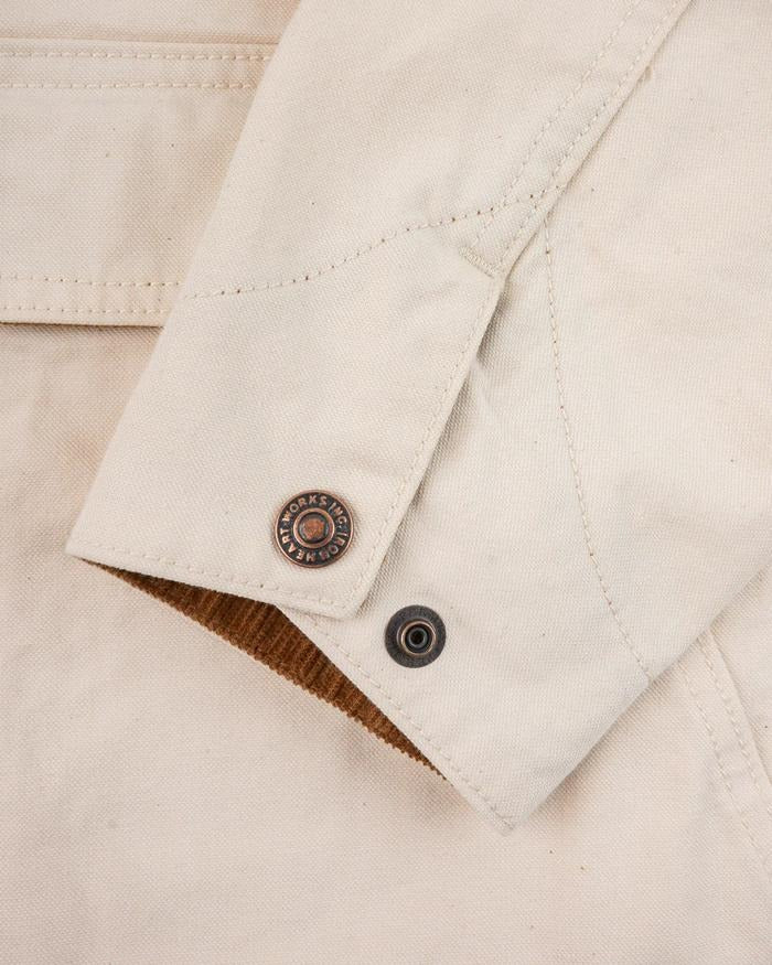 IRON HEART IHJ-148 10oz Kurashikizome Organic Cotton Duck Chore Jacket Ivory