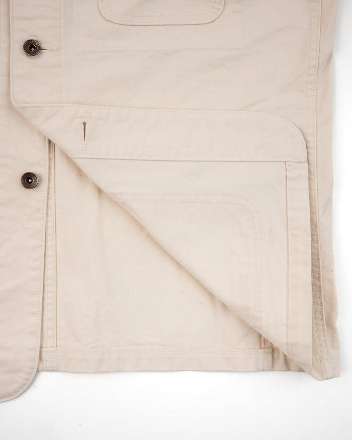 IRON HEART IHJ-148 10oz Kurashikizome Organic Cotton Duck Chore Jacket Ivory