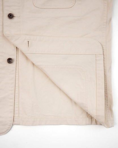 IRON HEART IHJ-148 10oz Kurashikizome Organic Cotton Duck Chore Jacket Ivory