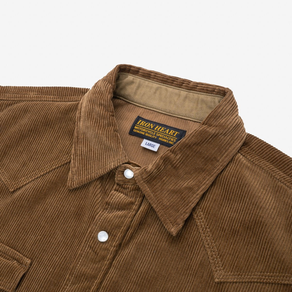 Iron Heart IHSH-398 11oz Corduroy Western Shirt Camel