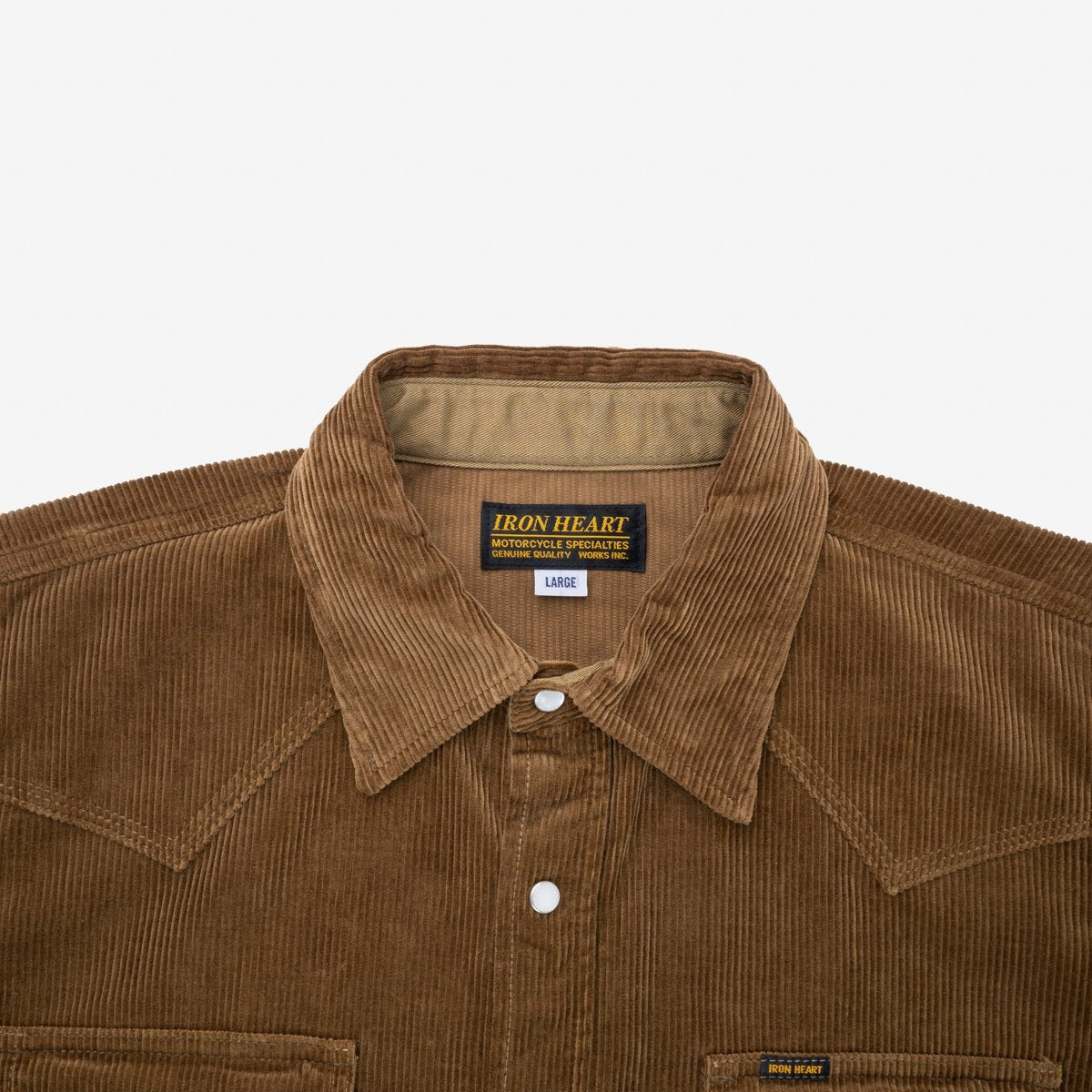 Iron Heart IHSH-398 11oz Corduroy Western Shirt Camel