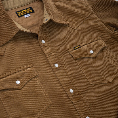 Iron Heart IHSH-398 11oz Corduroy Western Shirt Camel