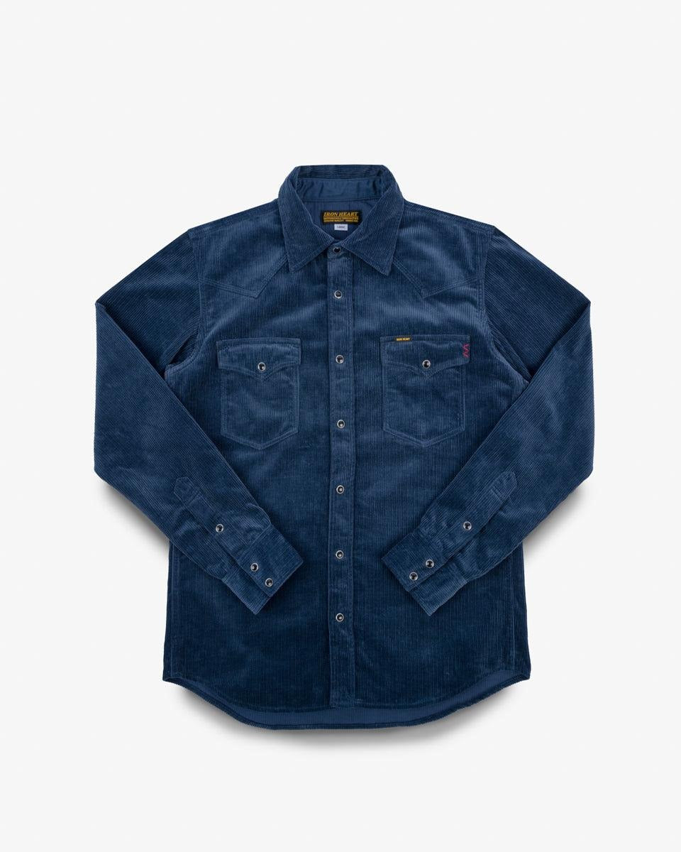 Iron Heart IHSH-398 11oz Corduroy Western Shirt Navy