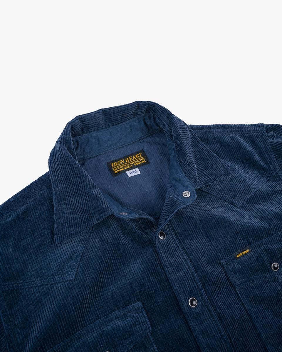 Iron Heart IHSH-398 11oz Corduroy Western Shirt Navy