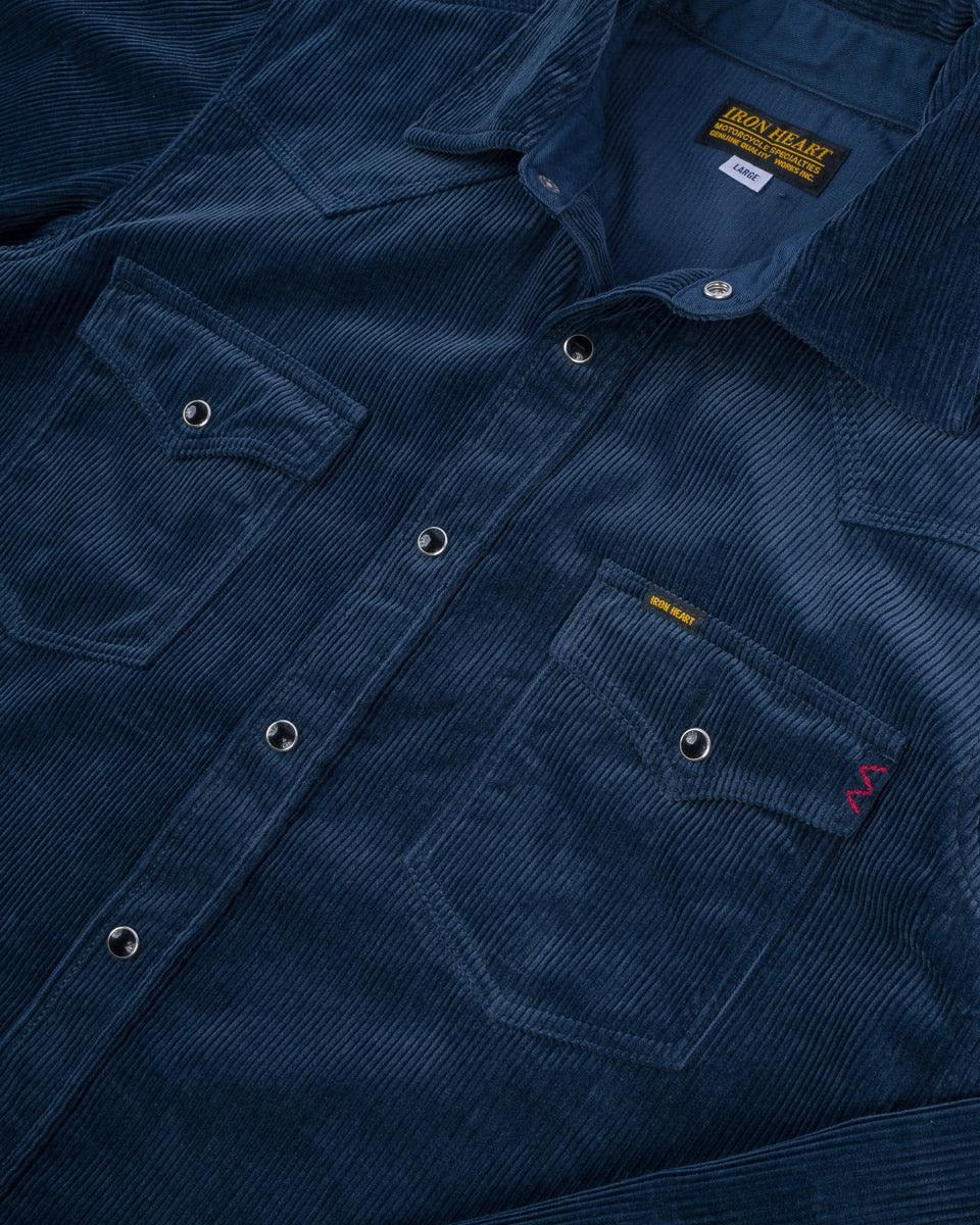 Iron Heart IHSH-398 11oz Corduroy Western Shirt Navy