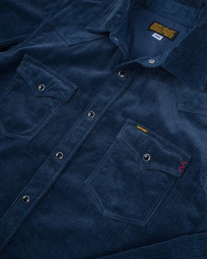 Iron Heart IHSH-398 11oz Corduroy Western Shirt Navy