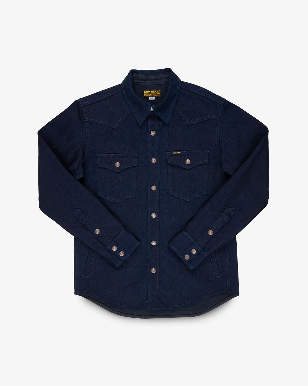 Iron Heart IHSH-409-IB 19oz Selvedge Denim CPO Shirt - Indigo/Black