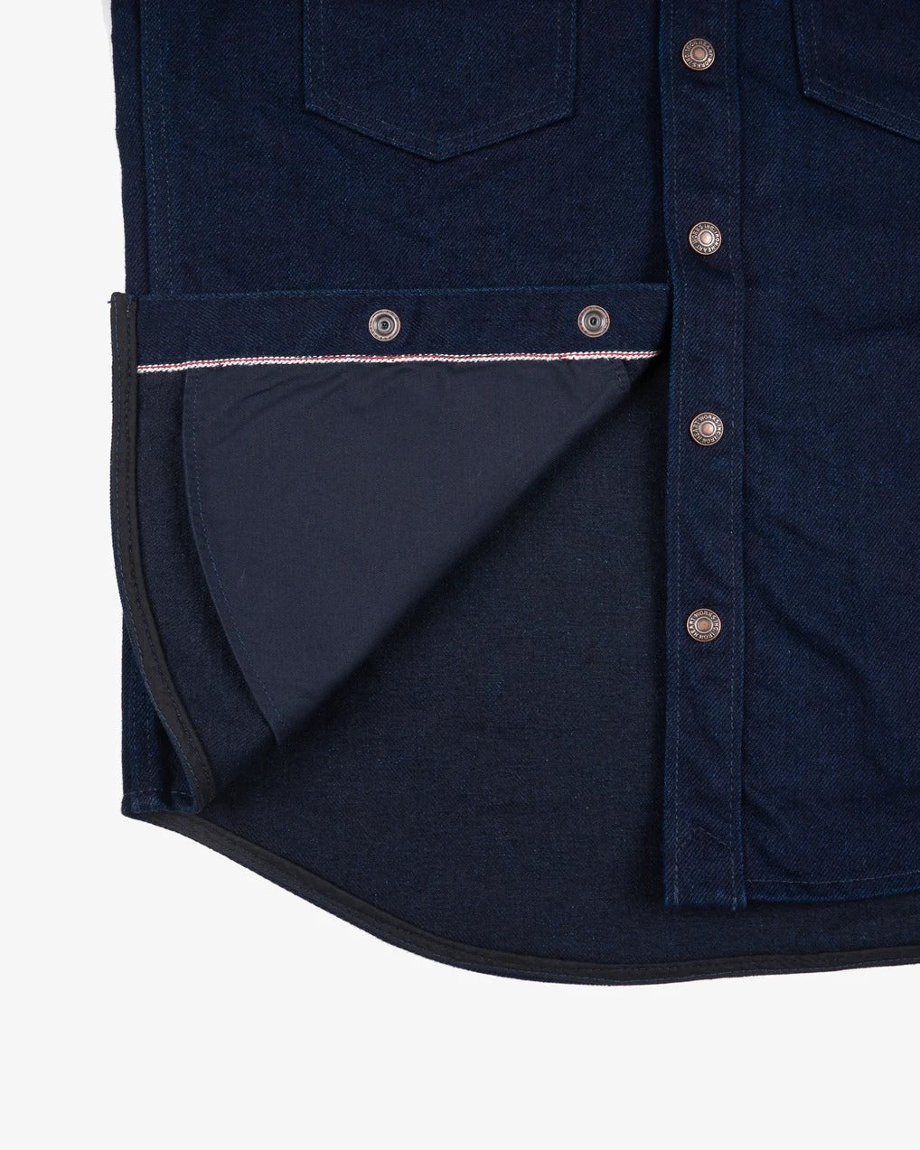 Iron Heart IHSH-409-IB 19oz Selvedge Denim CPO Shirt - Indigo/Black