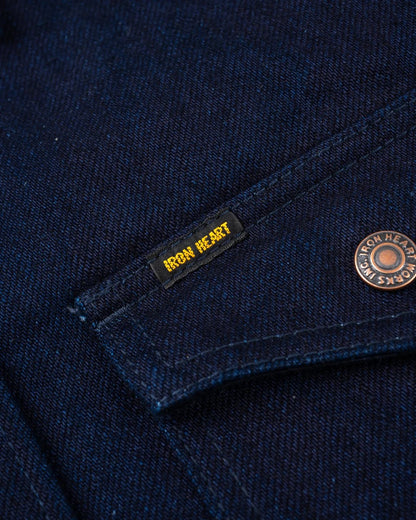Iron Heart IHSH-409-IB 19oz Selvedge Denim CPO Shirt - Indigo/Black