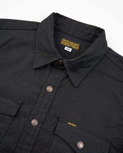 Iron Heart IHSH-425 8oz Military Whipcord CPO Shirt - Black