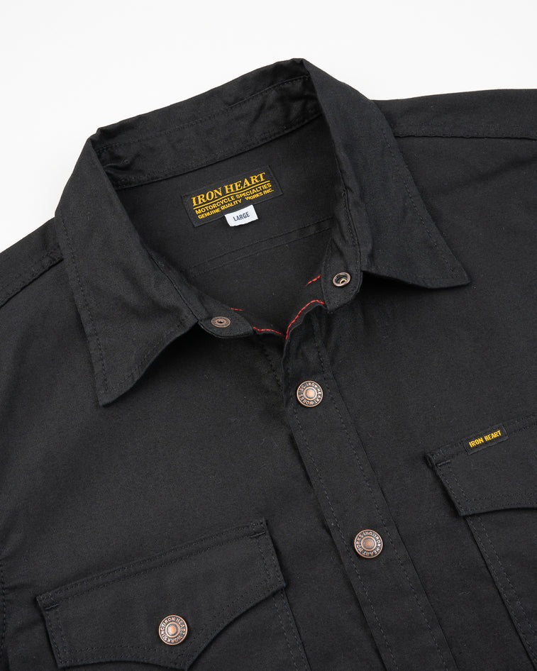 Iron Heart IHSH-425 8oz Military Whipcord CPO Shirt - Black