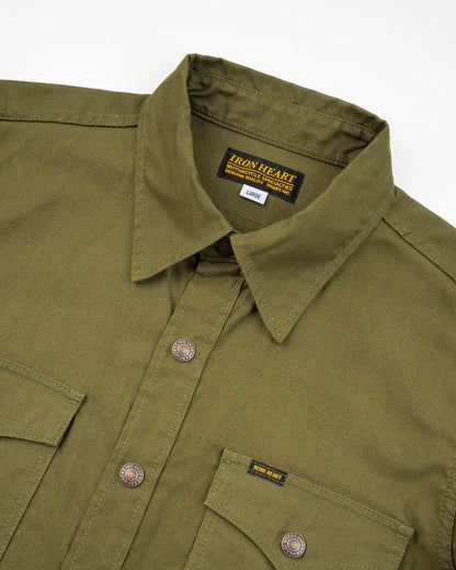 Iron Heart IHSH-425 8oz Military Whipcord CPO Shirt - Olive