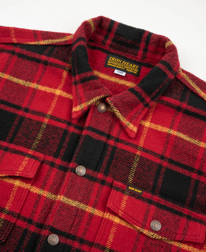 Iron Heart IHSH-433-RED Heavy Flannel Rider’s Overshirt
