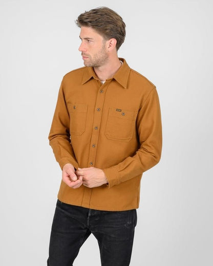 IRON HEART IHSH-423-CAM 13oz Oxford Cloth Work Overshirt - Camel