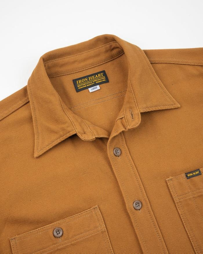 IRON HEART IHSH-423-CAM 13oz Oxford Cloth Work Overshirt - Camel