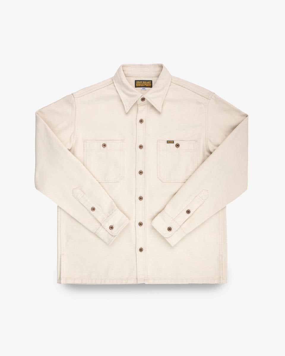 IRON HEART IHSH-423-IVO 13oz Oxford Cloth Work Overshirt - Ivory