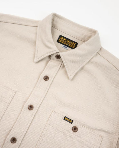 IRON HEART IHSH-423-IVO 13oz Oxford Cloth Work Overshirt - Ivory