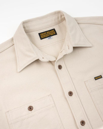 IRON HEART IHSH-423-IVO 13oz Oxford Cloth Work Overshirt - Ivory