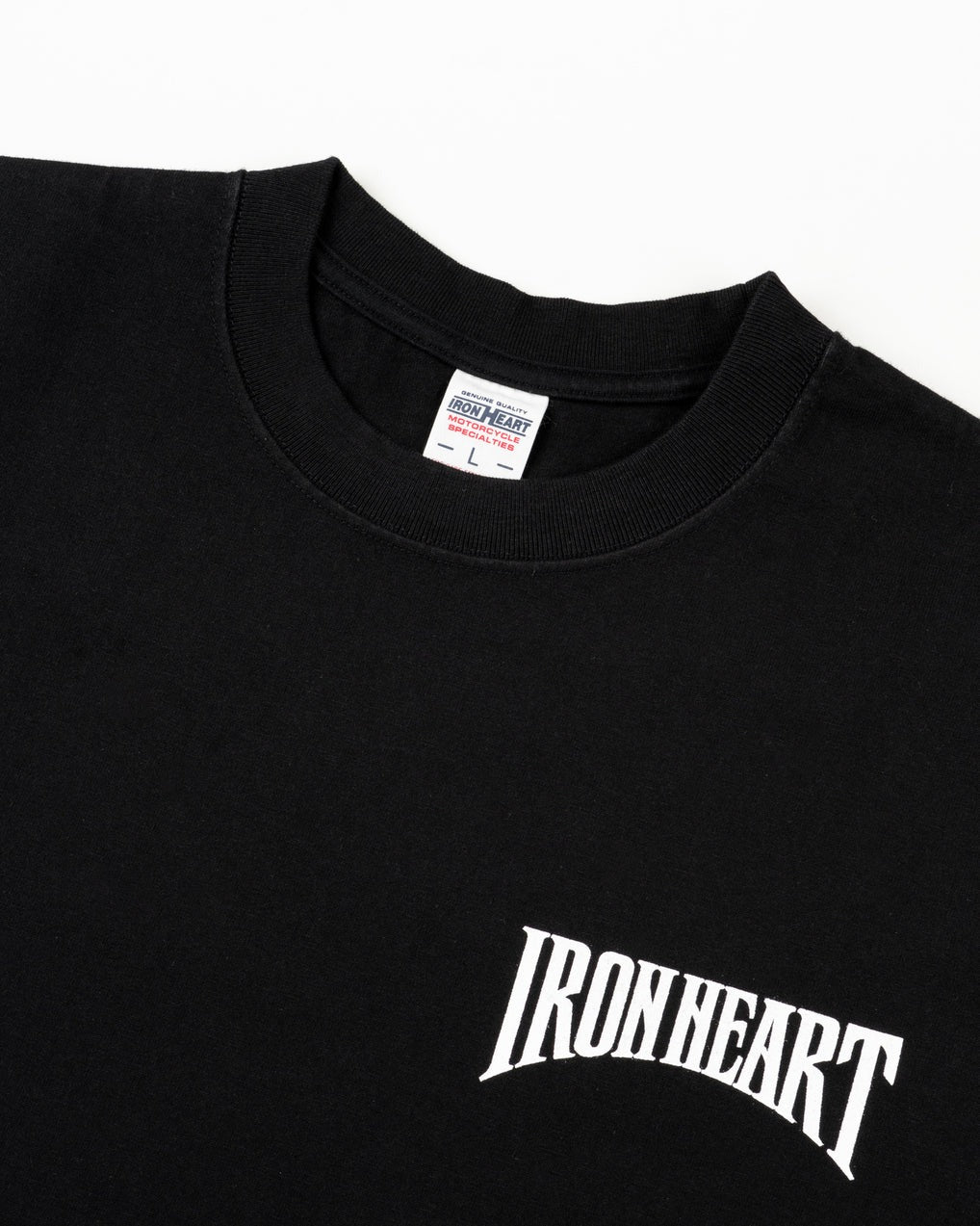 Iron Heart IHT-2601-BLK 7.5oz Printed Loopwheel Crew Neck T-Shirt - Black