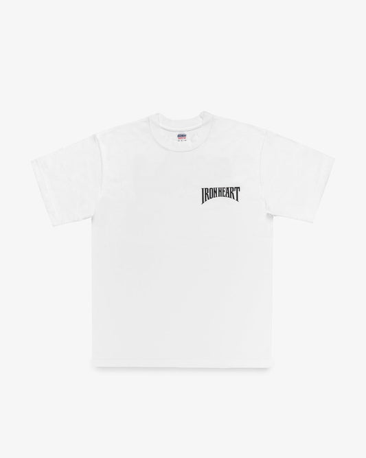 Iron Heart IHT-2601-WHT 7.5oz Printed Loopwheel Crew Neck T-Shirt - White