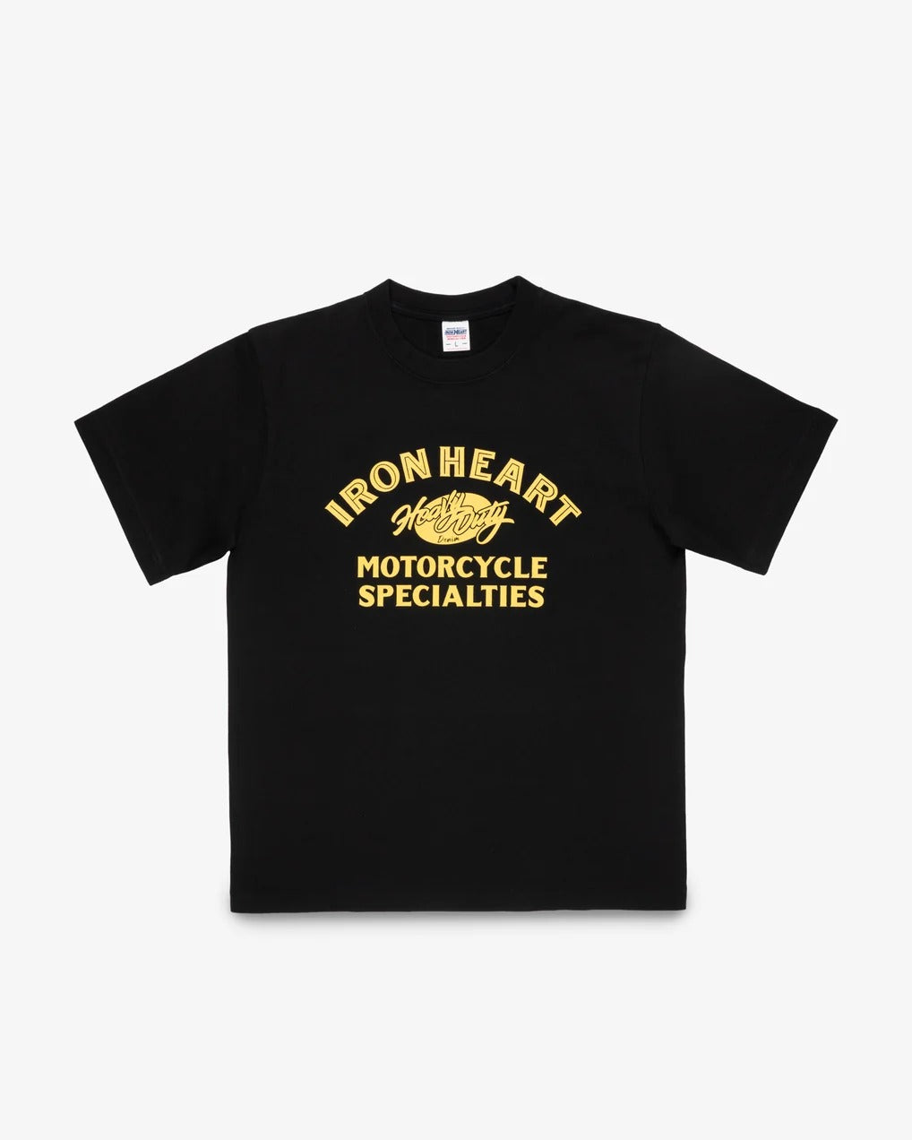 Iron Heart IHT-2602-BLK 7.5oz Printed Loopwheel Crew Neck T-Shirt - Black