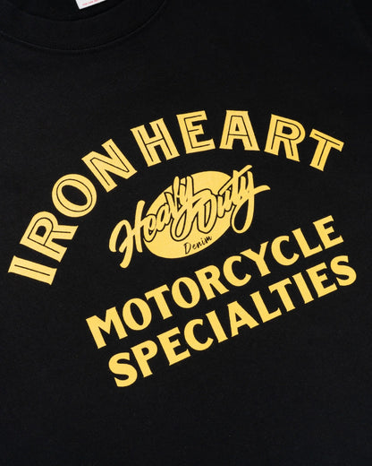 Iron Heart IHT-2602-BLK 7.5oz Printed Loopwheel Crew Neck T-Shirt - Black
