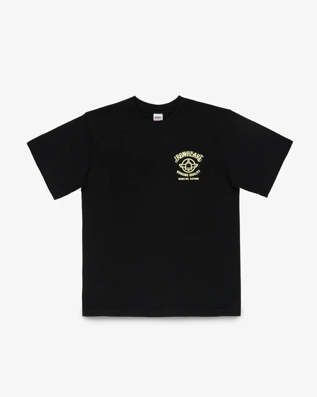 Iron Heart IHT-2603-BLK 7.5oz Printed Loopwheel Crew Neck T-Shirt - Black