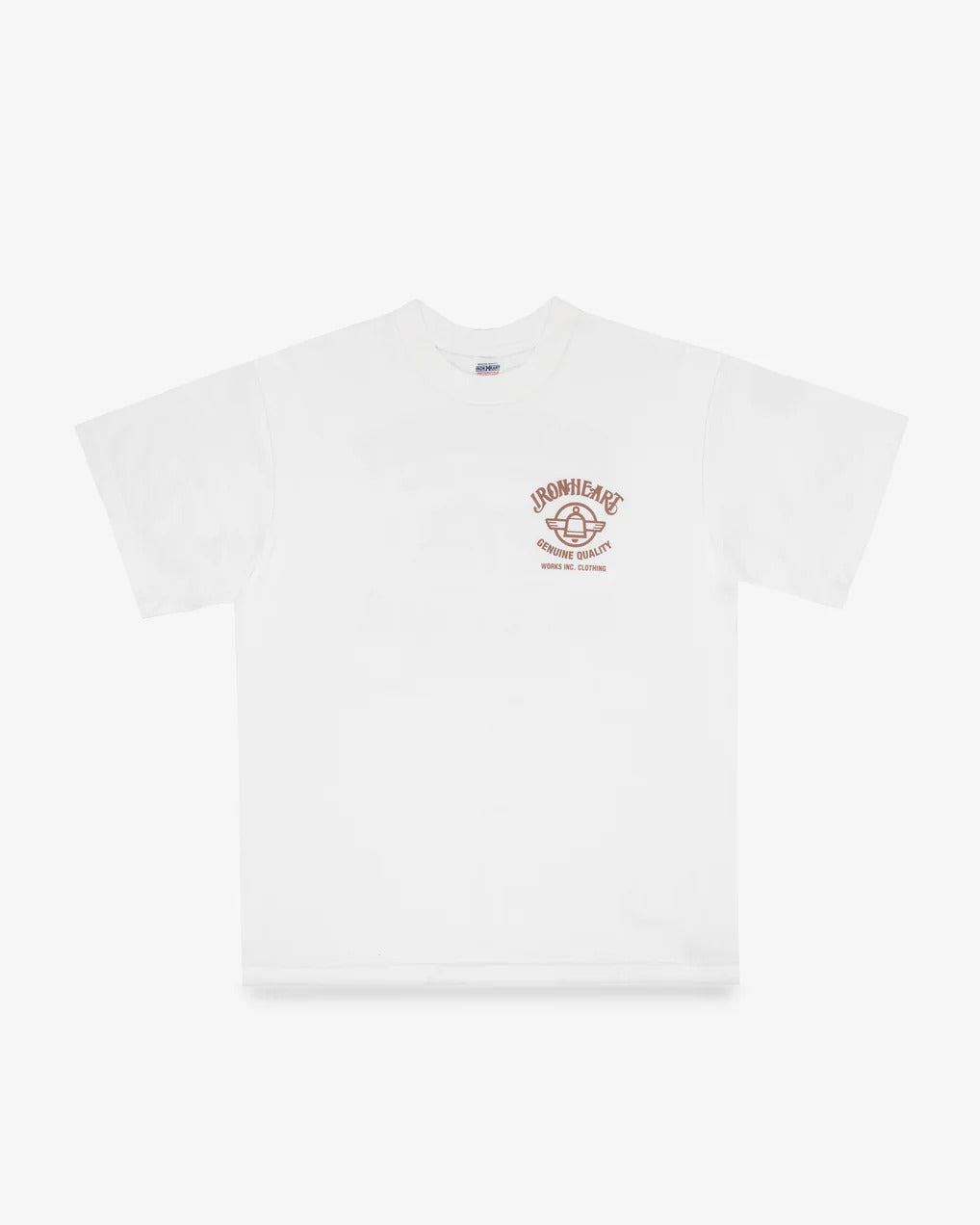Iron Heart IHT-2603-WHT 7.5oz Printed Loopwheel Crew Neck T-Shirt