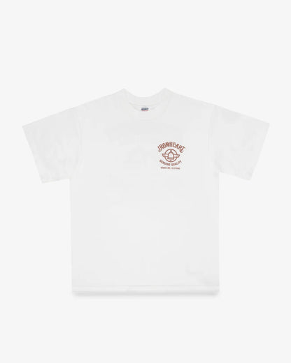 Iron Heart IHT-2603-WHT 7.5oz Printed Loopwheel Crew Neck T-Shirt