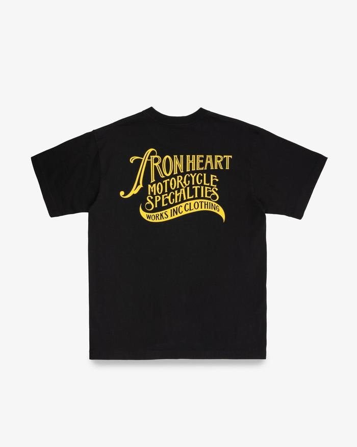 Iron Heart IHT-2501 7.5oz Printed Loopwheel Crew Neck T-Shirt Black