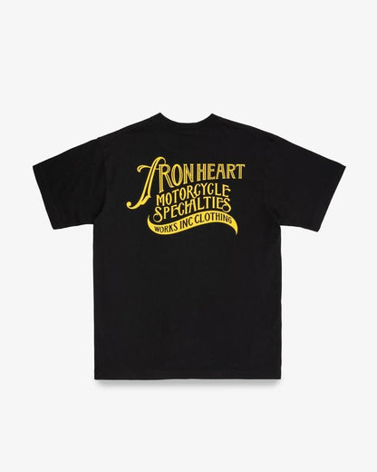 Iron Heart IHT-2501 7.5oz Printed Loopwheel Crew Neck T-Shirt Black