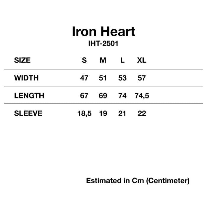 Iron Heart IHT-2501 7.5oz Printed Loopwheel Crew Neck T-Shirt - White