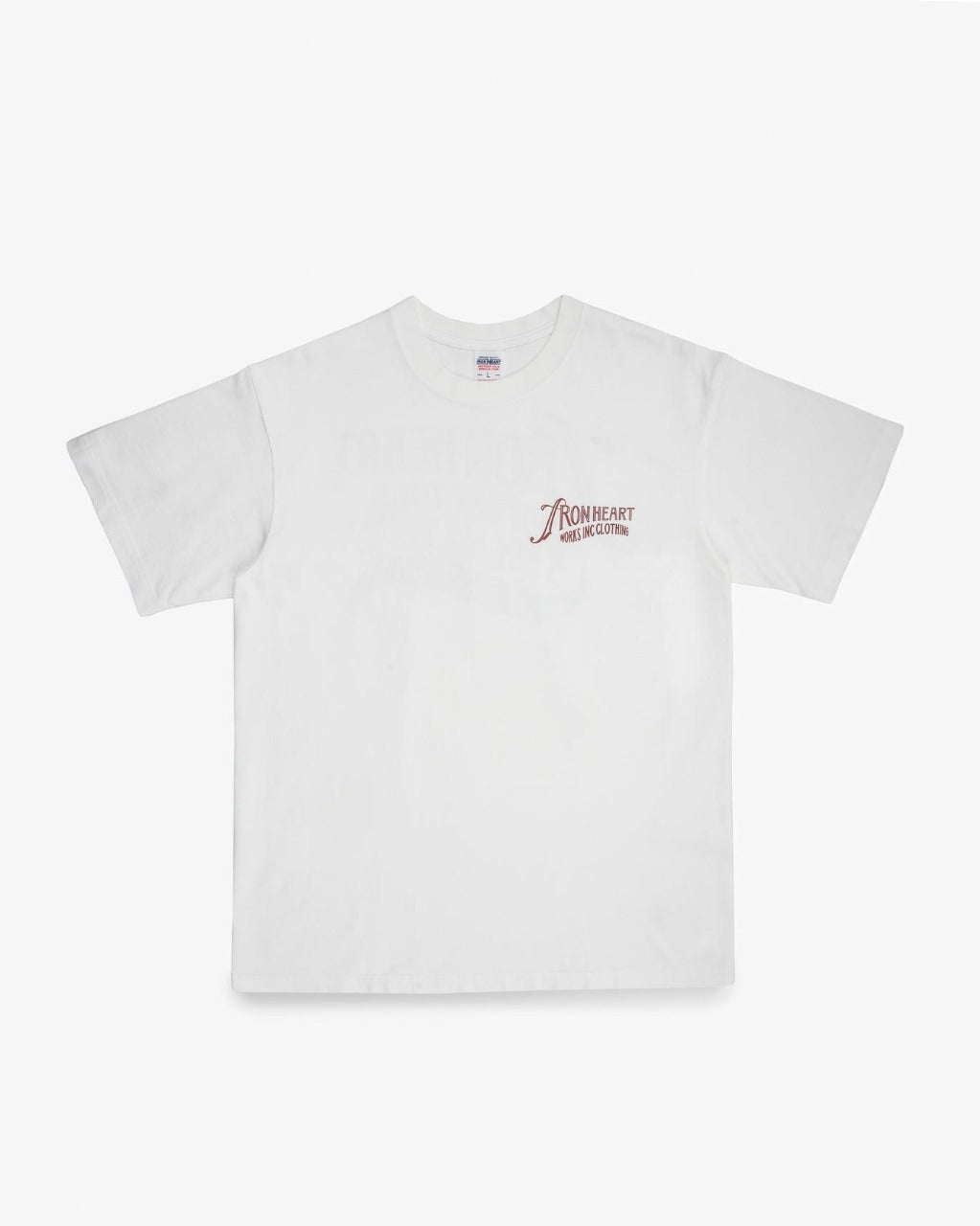 Iron Heart IHT-2501 7.5oz Printed Loopwheel Crew Neck T-Shirt - White