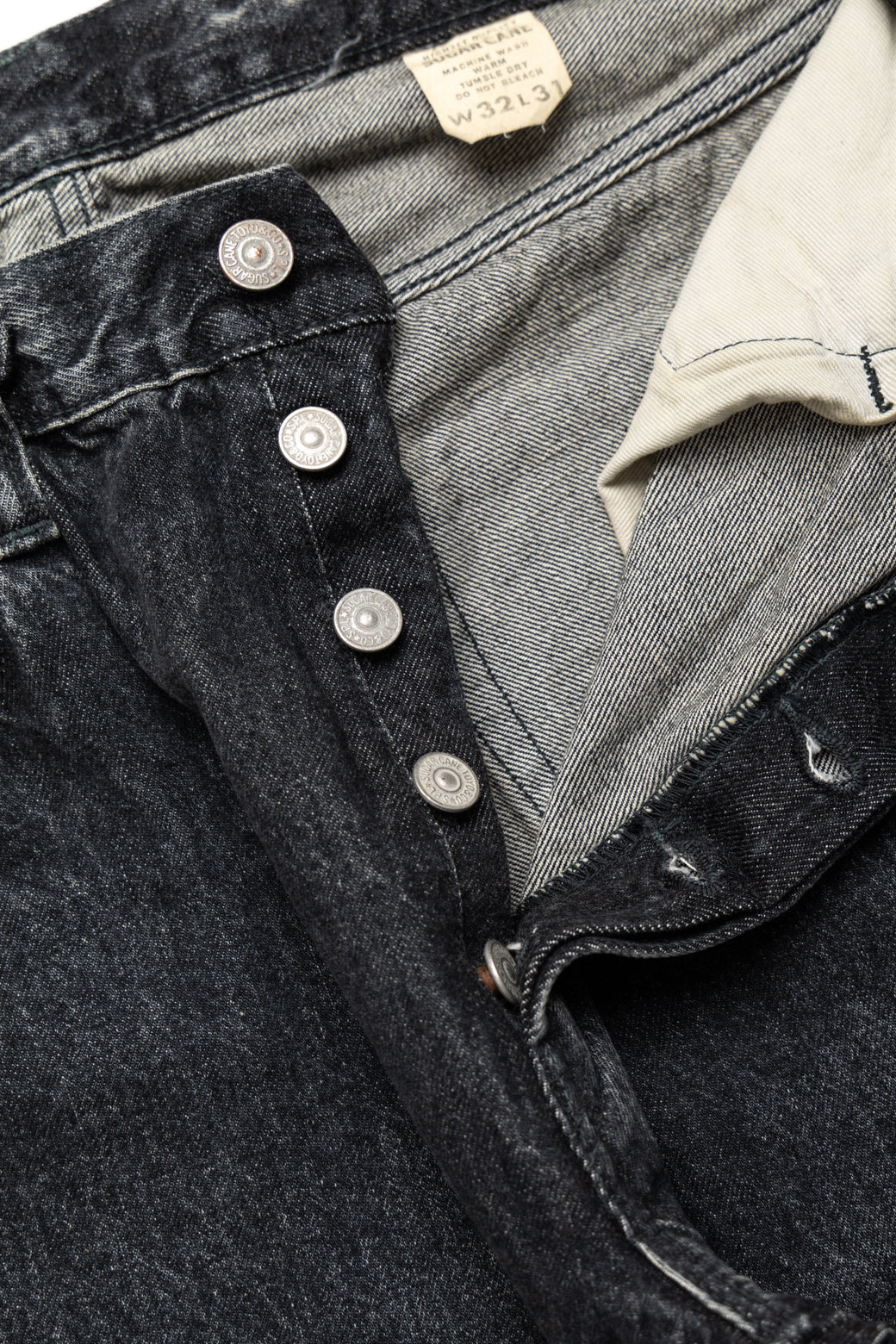 Sugar Cane SC42460H 14.25oz Black Denim 1947 Hard Wash Model Regular Straight