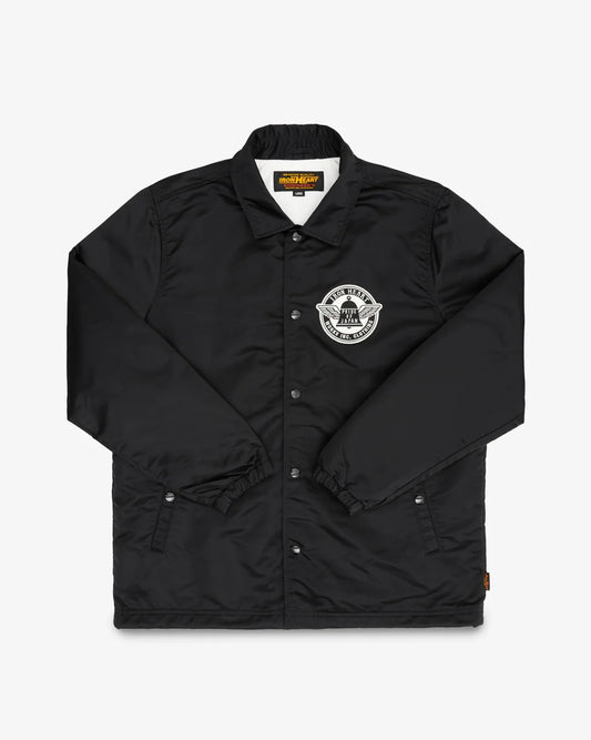 Iron Heart IHJ-160-BLK 4.8oz Nylon Coach Jacket - Black