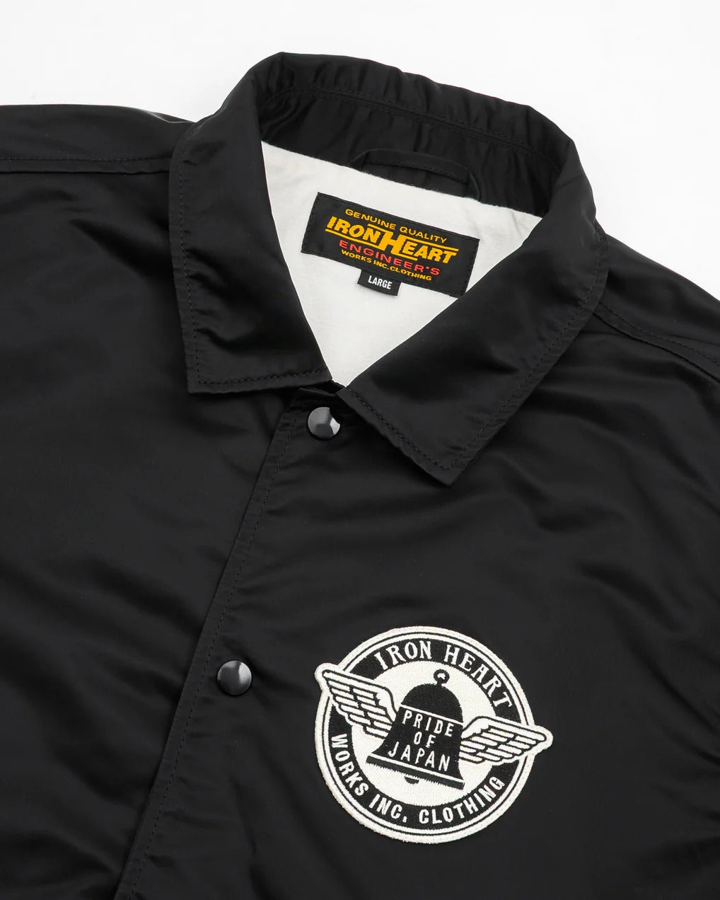 Iron Heart IHJ-160-BLK 4.8oz Nylon Coach Jacket - Black